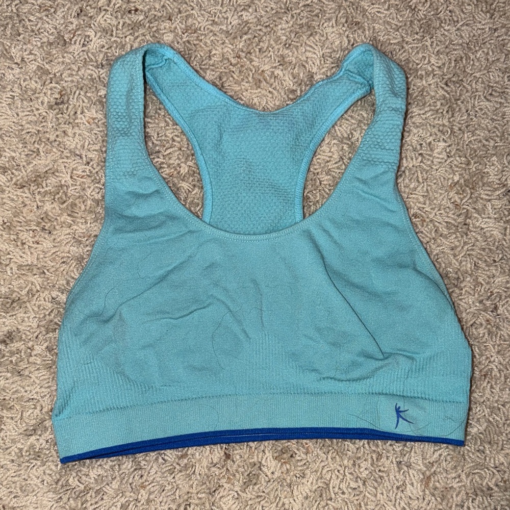 Light Blue Seamless Racerback Sports Bra - Women